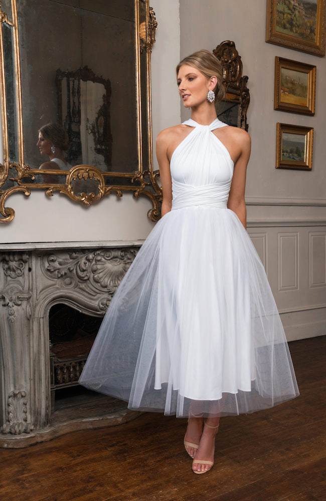 cocktail dress white Lady Black Tie - Talullah Midi - Off-white Mikado Dress from the back zipper that ensures a seamless fit to its short length perfect for dancing the night away Women's White Cocktail & Party